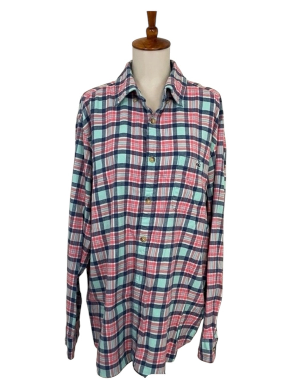Vineyard Vines Plaid Flannel Button Down‎ Shirt Women’s L Long Sleeve Preppy
